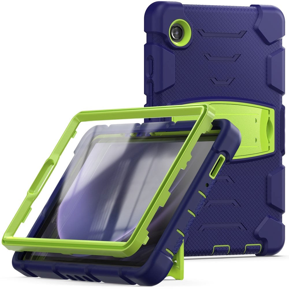 Samsung Galaxy Tab A9 Håndværker Cover m. Kickstand - Navy Blå / Grøn