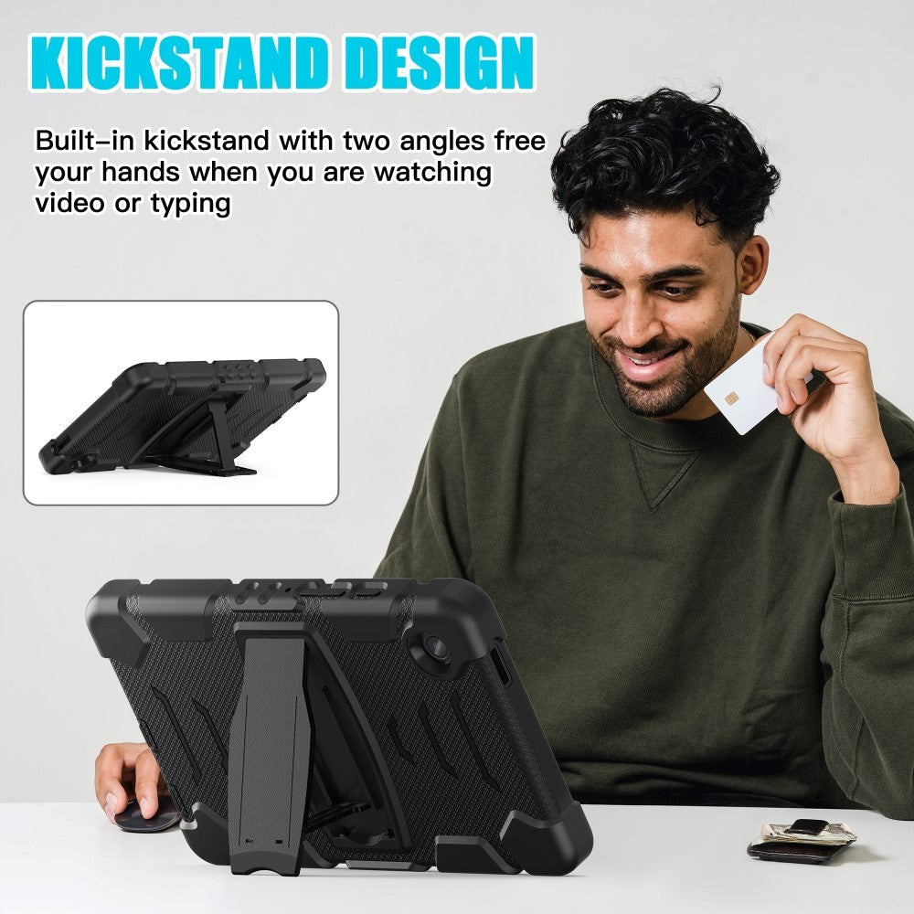 Samsung Galaxy Tab A9 Håndværker Cover m. Kickstand - Sort