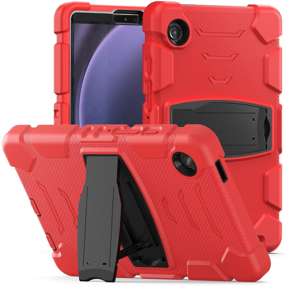 Samsung Galaxy Tab A9 Håndværker Cover m. Kickstand - Rød / Sort
