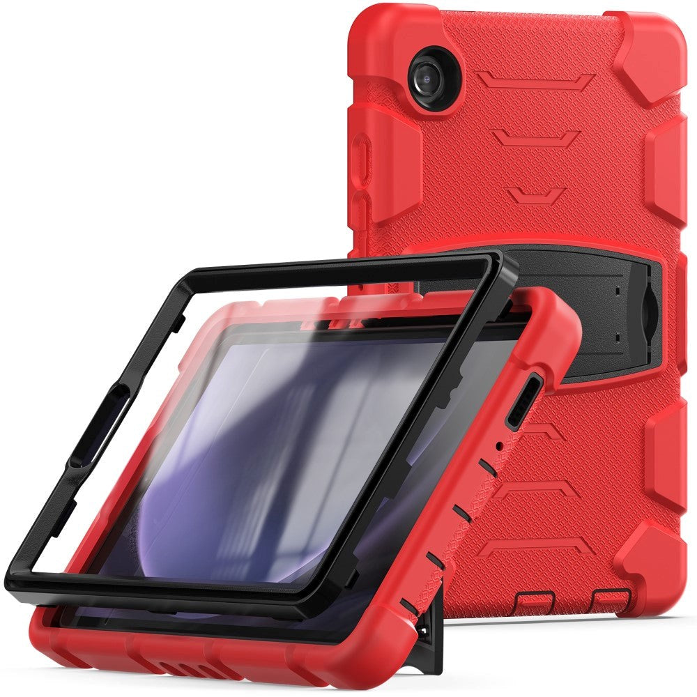 Samsung Galaxy Tab A9 Håndværker Cover m. Kickstand - Rød / Sort