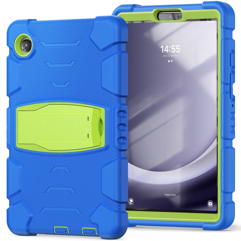 Samsung Galaxy Tab A9 Håndværker Cover m. Kickstand - Blå / Grøn