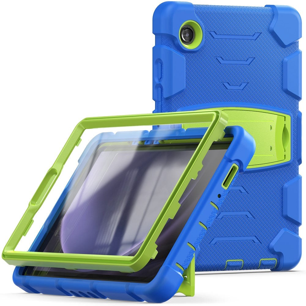 Samsung Galaxy Tab A9 Håndværker Cover m. Kickstand - Blå / Grøn