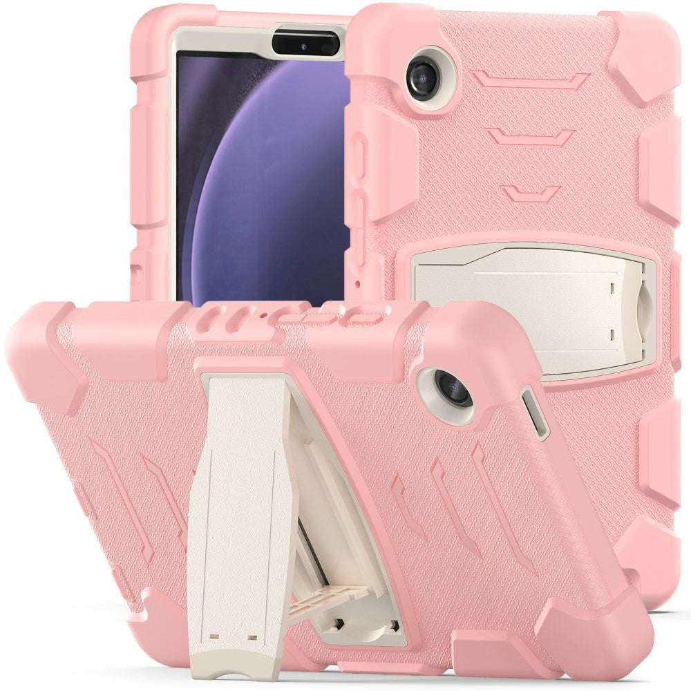 Samsung Galaxy Tab A9 Håndværker Cover m. Kickstand - Lyserød / Grå