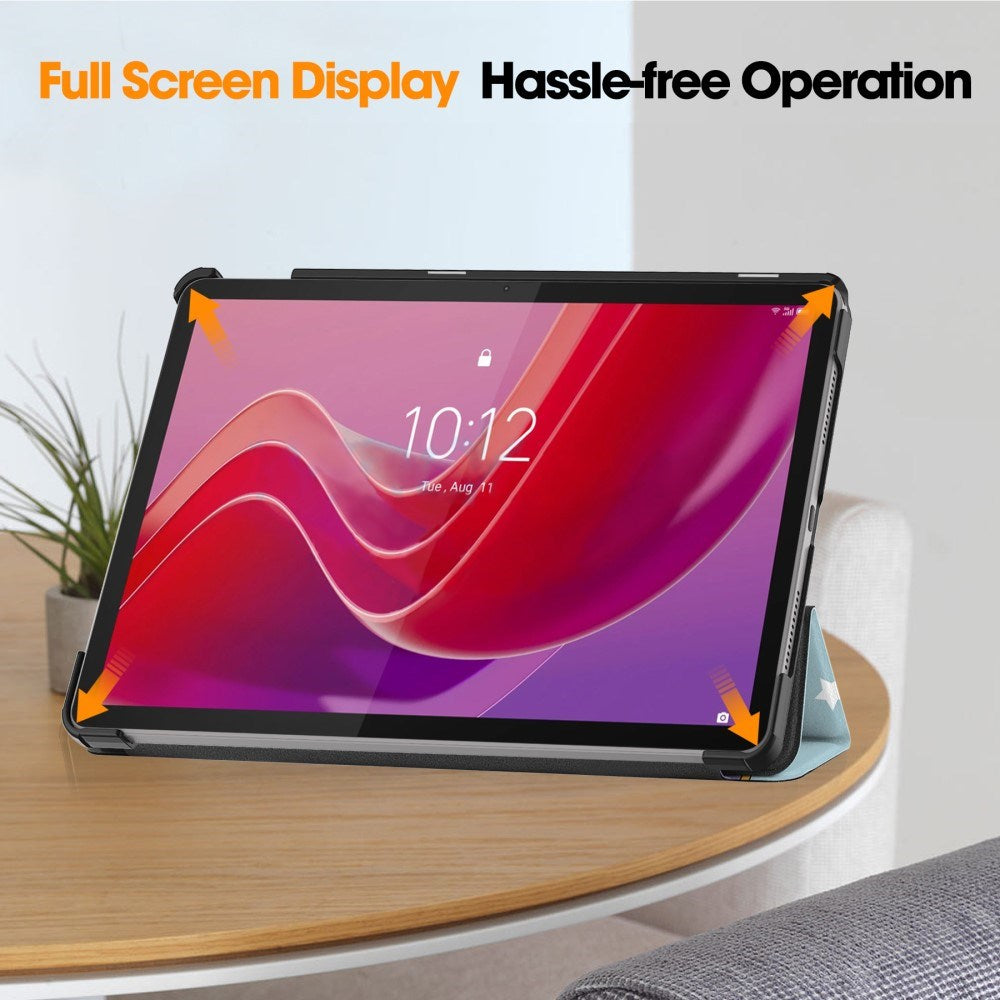 EIDERWOOD Lenovo Tab M11 Tri-Fold Kunstlæder Cover m. Vågeblus Funktion - Enhjørning