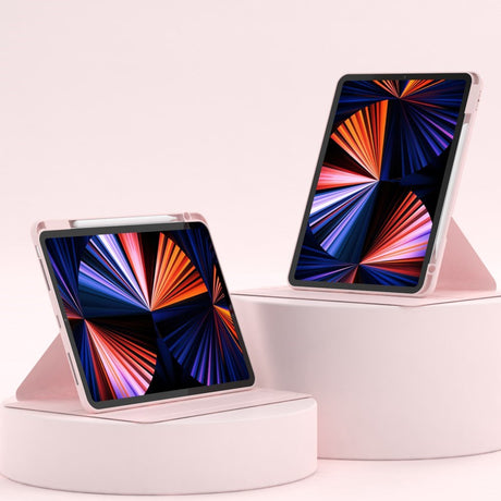 iPad Air 11-10.9" (2026-2020) / Pro 11" (2022-2018) Hybrid Flip Cover m. Kameralinse Beskyttelse & Pen Holder - Lyserød / Gennemsigtig
