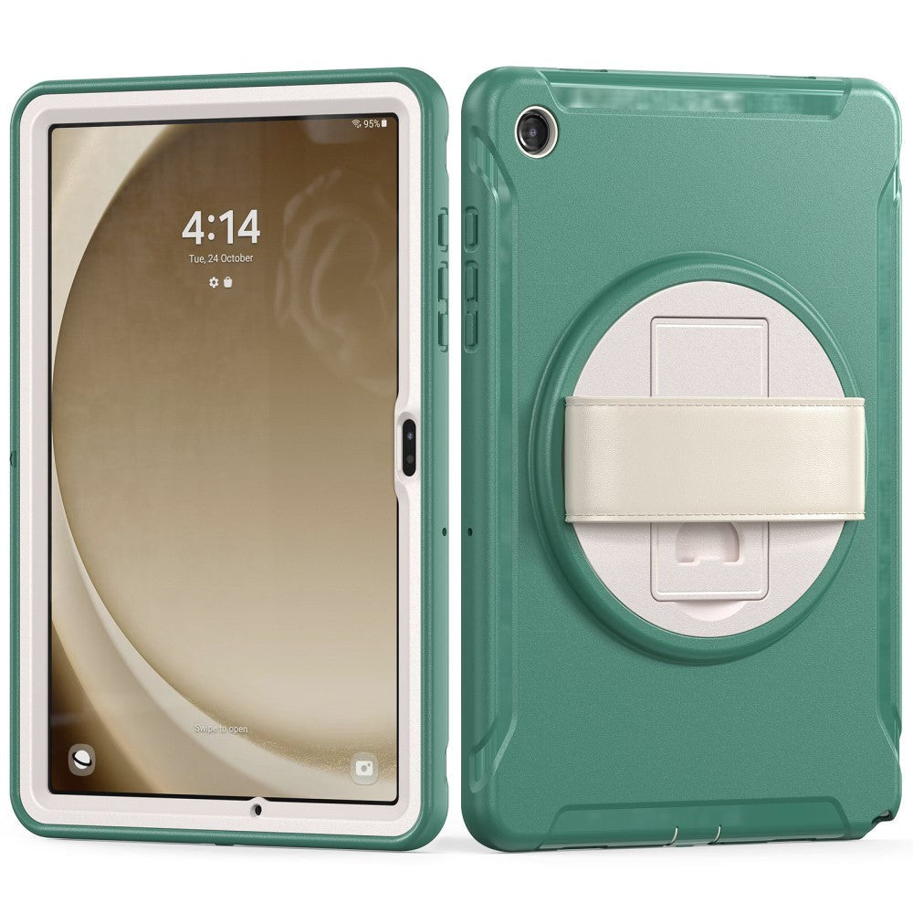 Samsung Galaxy Tab A9+ (Plus) Håndværker Cover m. Håndholder & Kickstand - Grøn