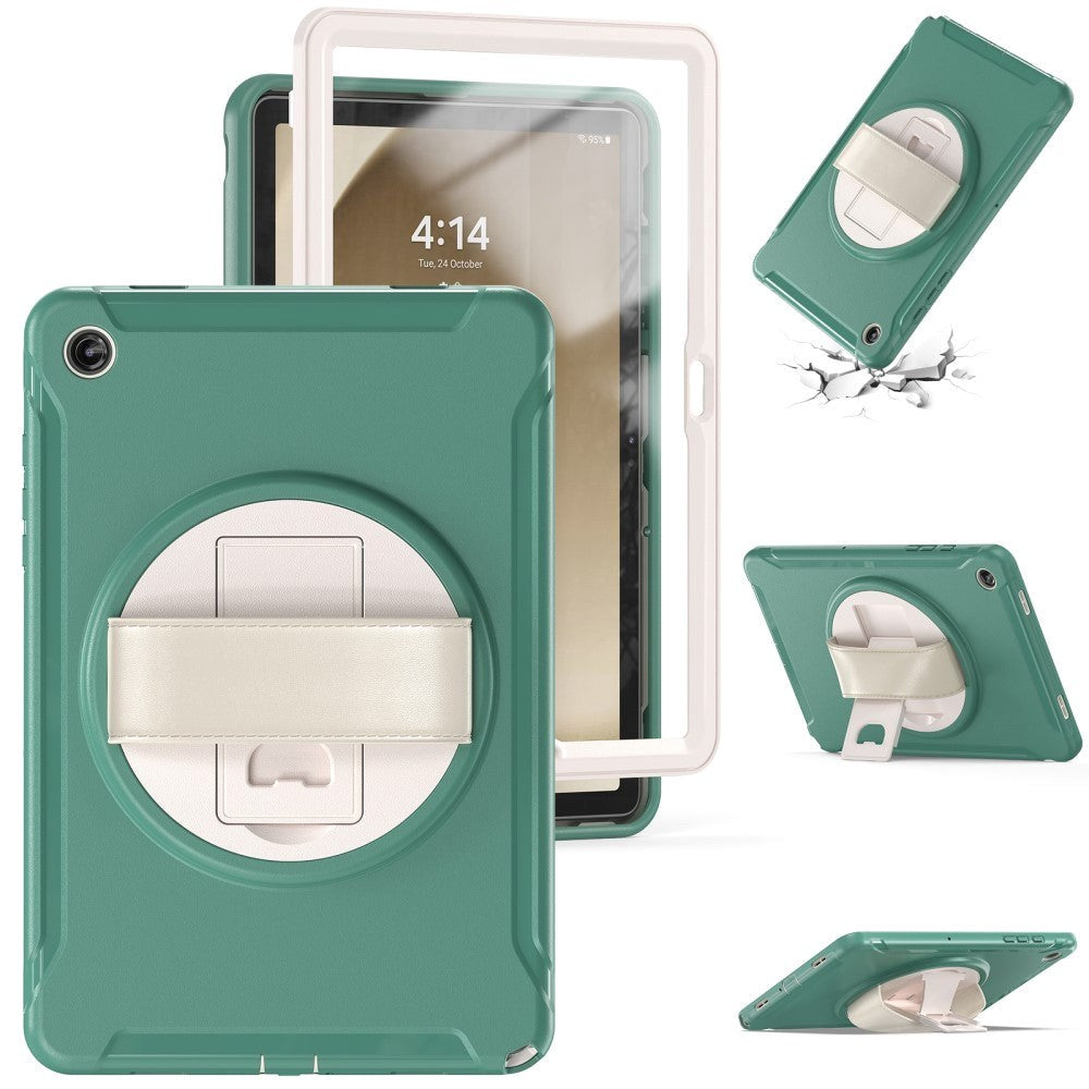 Samsung Galaxy Tab A9+ (Plus) Håndværker Cover m. Håndholder & Kickstand - Grøn