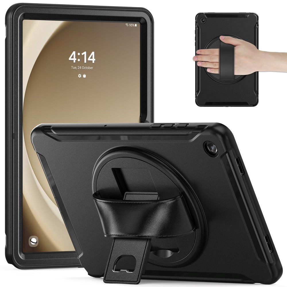 Samsung Galaxy Tab A9+ (Plus) Håndværker Cover m. Håndholder & Kickstand - Sort