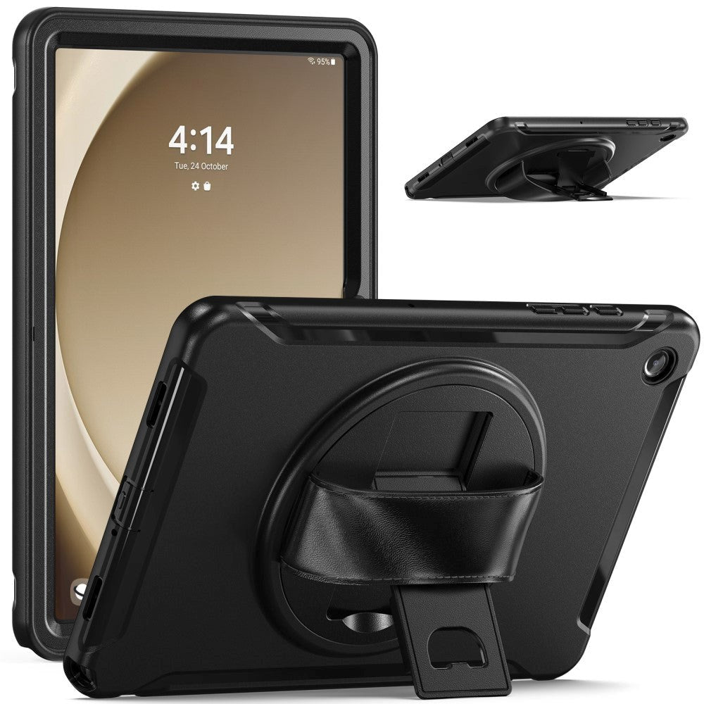 Samsung Galaxy Tab A9+ (Plus) Håndværker Cover m. Håndholder & Kickstand - Sort