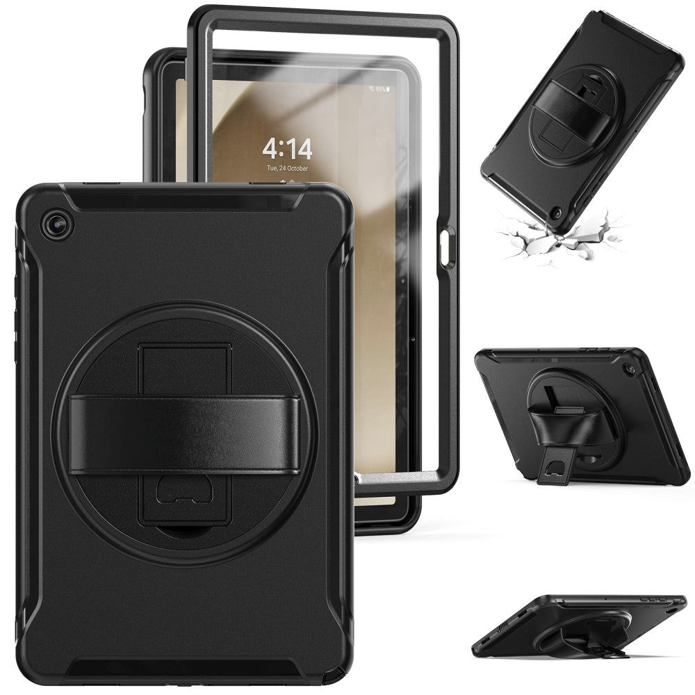 Samsung Galaxy Tab A9+ (Plus) Håndværker Cover m. Håndholder & Kickstand - Sort