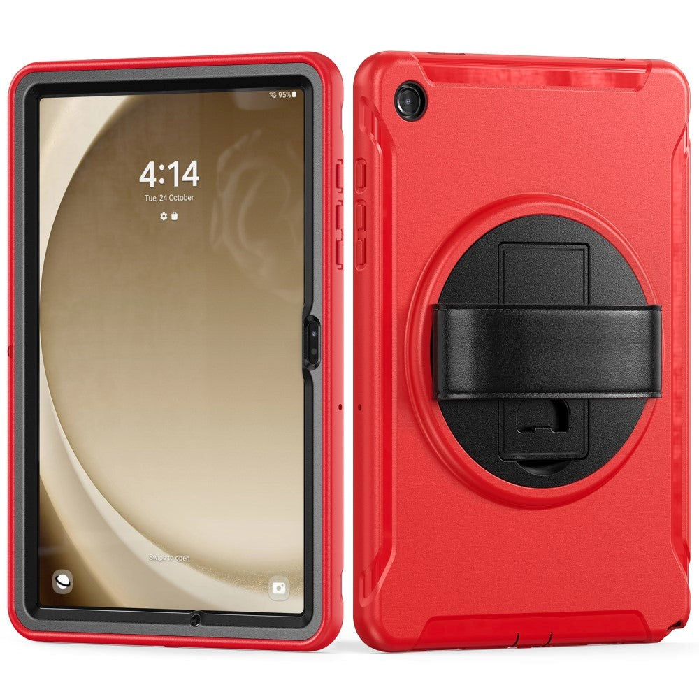 Samsung Galaxy Tab A9+ (Plus) Håndværker Cover m. Håndholder & Kickstand - Rød