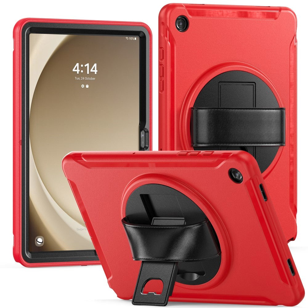 Samsung Galaxy Tab A9+ (Plus) Håndværker Cover m. Håndholder & Kickstand - Rød