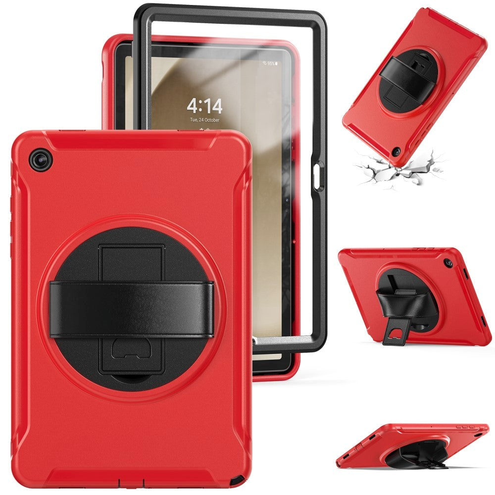 Samsung Galaxy Tab A9+ (Plus) Håndværker Cover m. Håndholder & Kickstand - Rød
