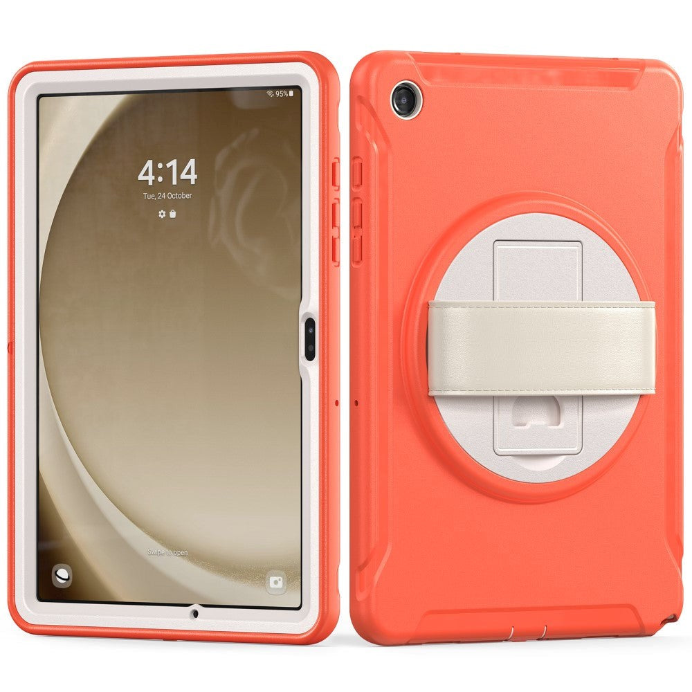 Samsung Galaxy Tab A9+ (Plus) Håndværker Cover m. Håndholder & Kickstand - Orange
