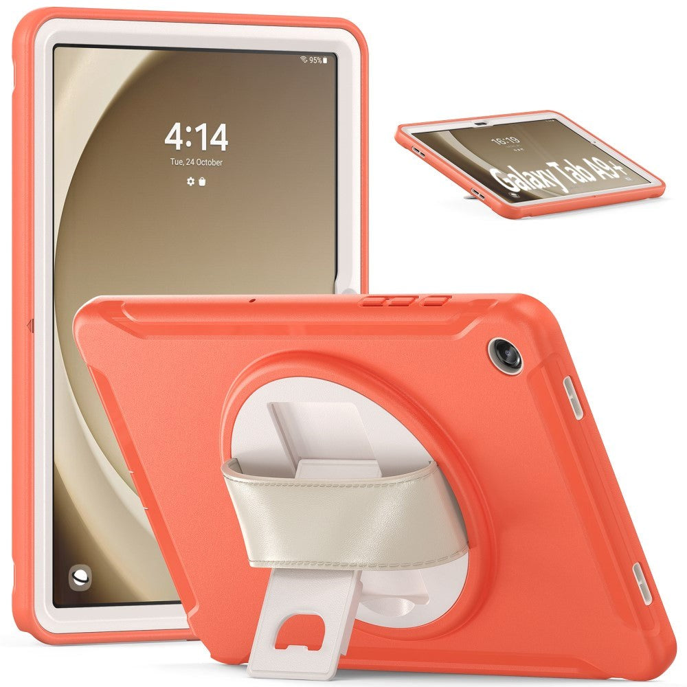 Samsung Galaxy Tab A9+ (Plus) Håndværker Cover m. Håndholder & Kickstand - Orange