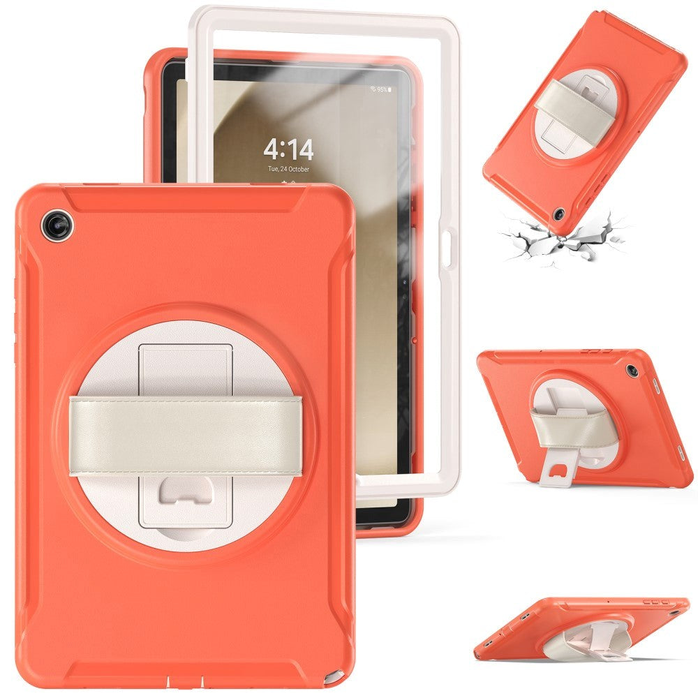 Samsung Galaxy Tab A9+ (Plus) Håndværker Cover m. Håndholder & Kickstand - Orange