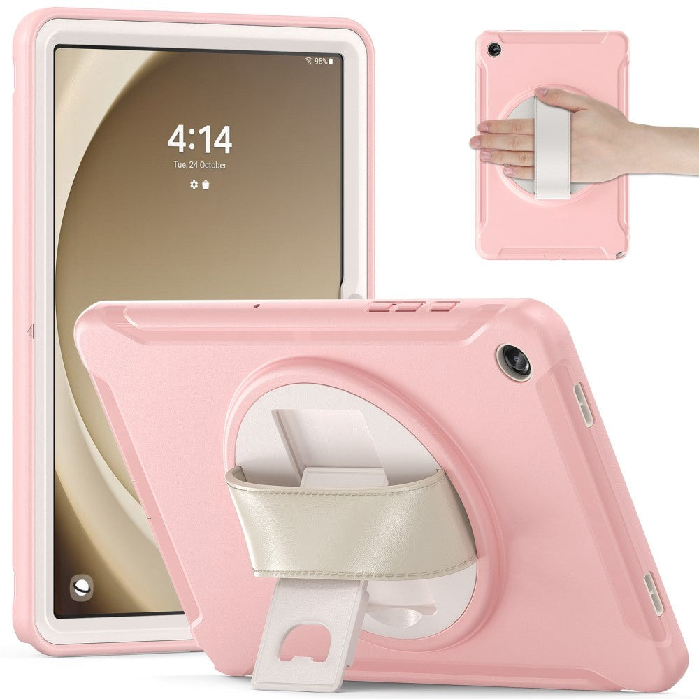 Samsung Galaxy Tab A9+ (Plus) Håndværker Cover m. Håndholder & Kickstand - Lyserød