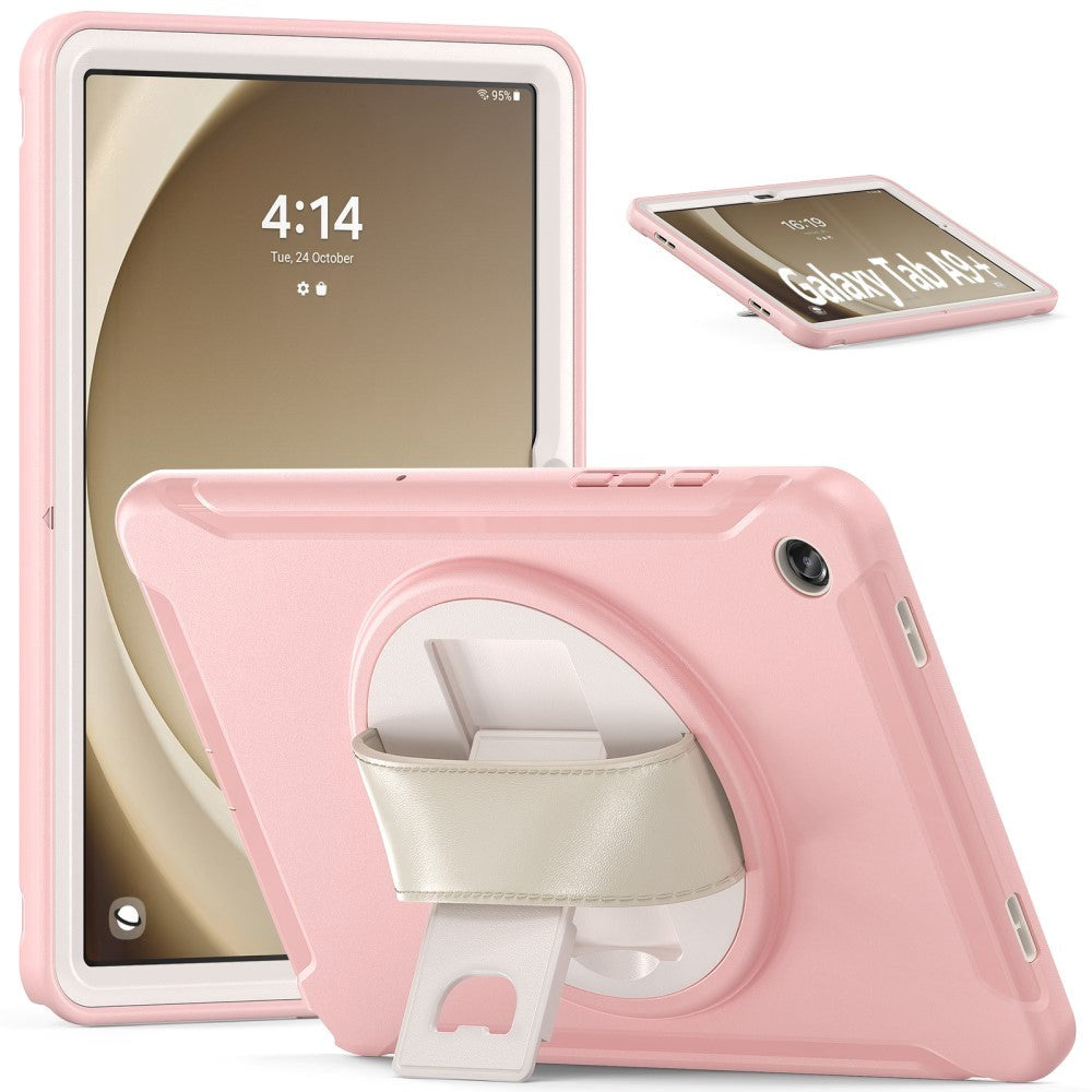 Samsung Galaxy Tab A9+ (Plus) Håndværker Cover m. Håndholder & Kickstand - Lyserød