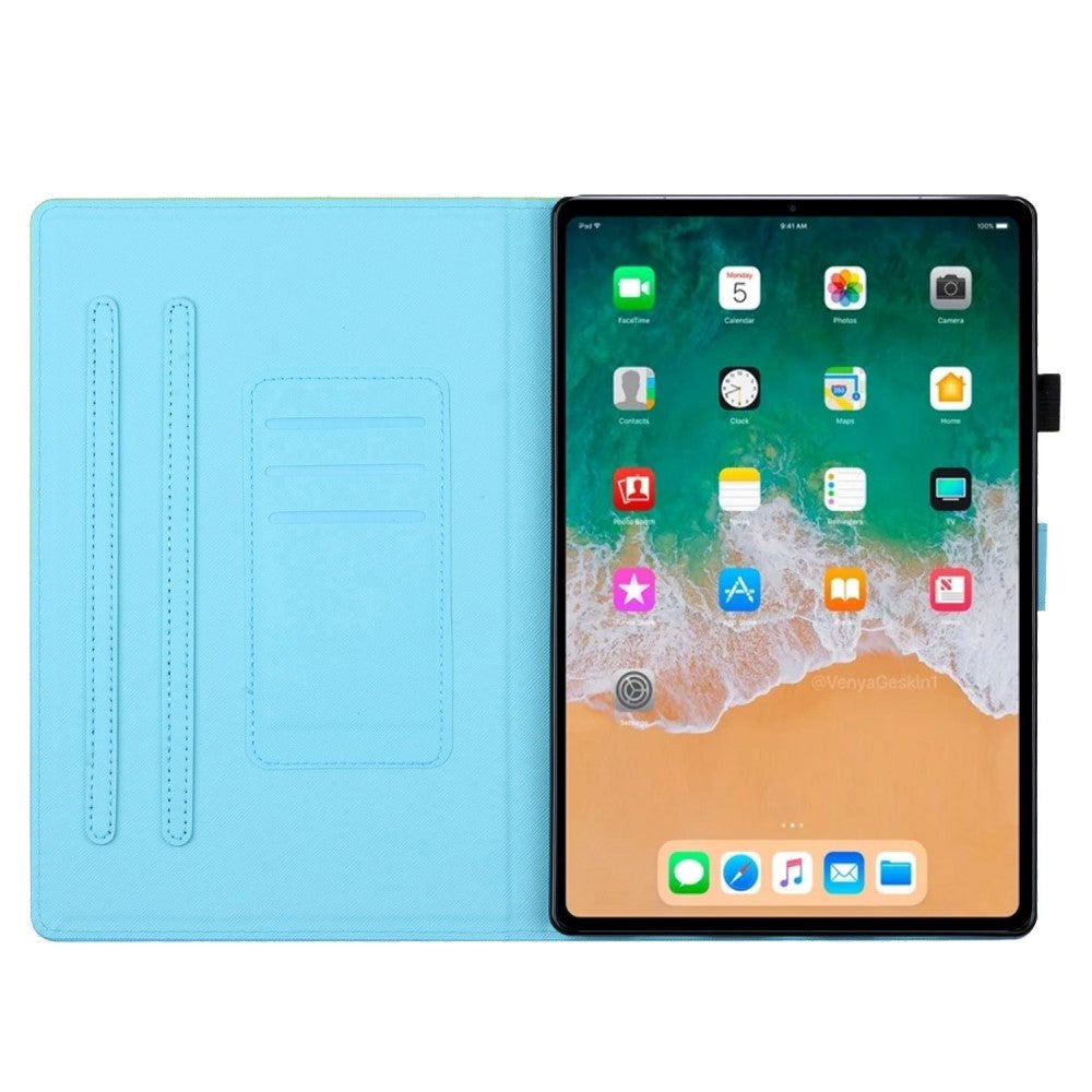 iPad 11" (2025) / iPad 10.9" (2024/2022) Læder Cover m. Ståfunktion & Kortholder - Ugle