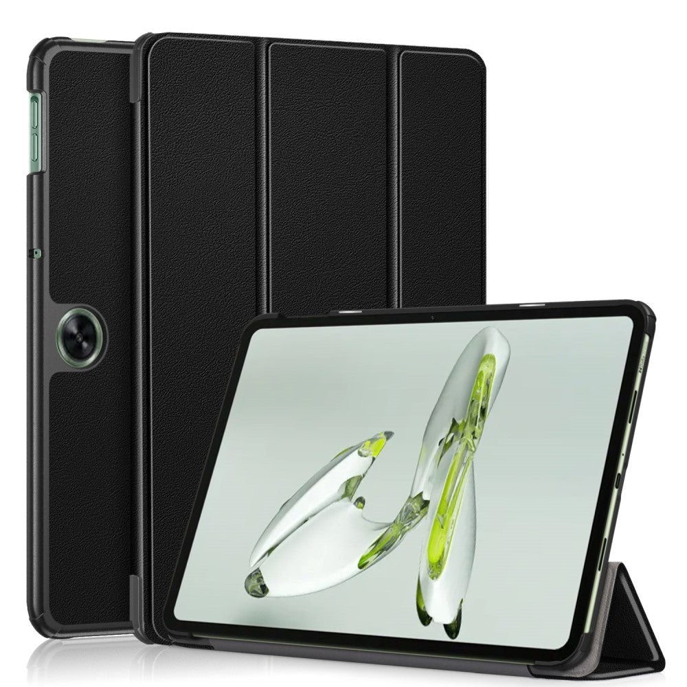 OnePlus Pad Go Tri-Fold Læder Cover - Sort