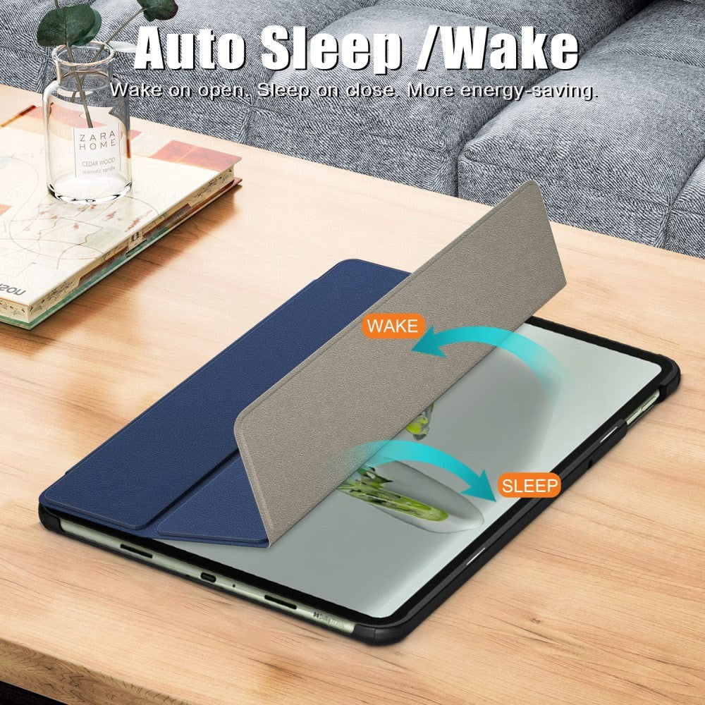 OnePlus Pad Go Tri-Fold Læder Cover - Blå