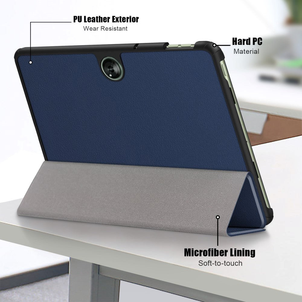 OnePlus Pad Go Tri-Fold Læder Cover - Blå