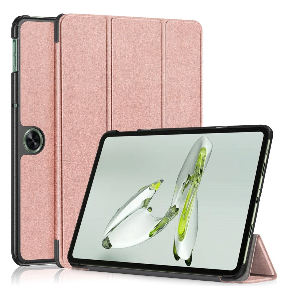 OnePlus Pad Go Tri-Fold Læder Cover - Rose Gold