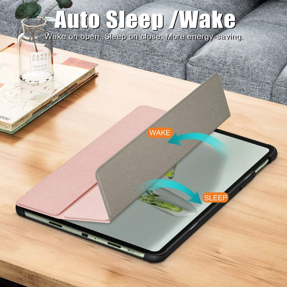 OnePlus Pad Go Tri-Fold Læder Cover - Rose Gold