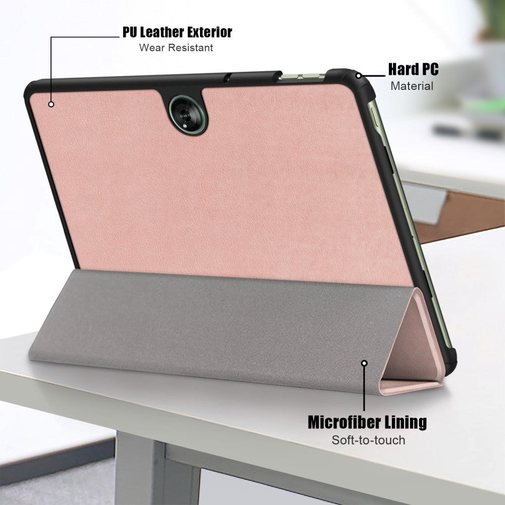 OnePlus Pad Go Tri-Fold Læder Cover - Rose Gold