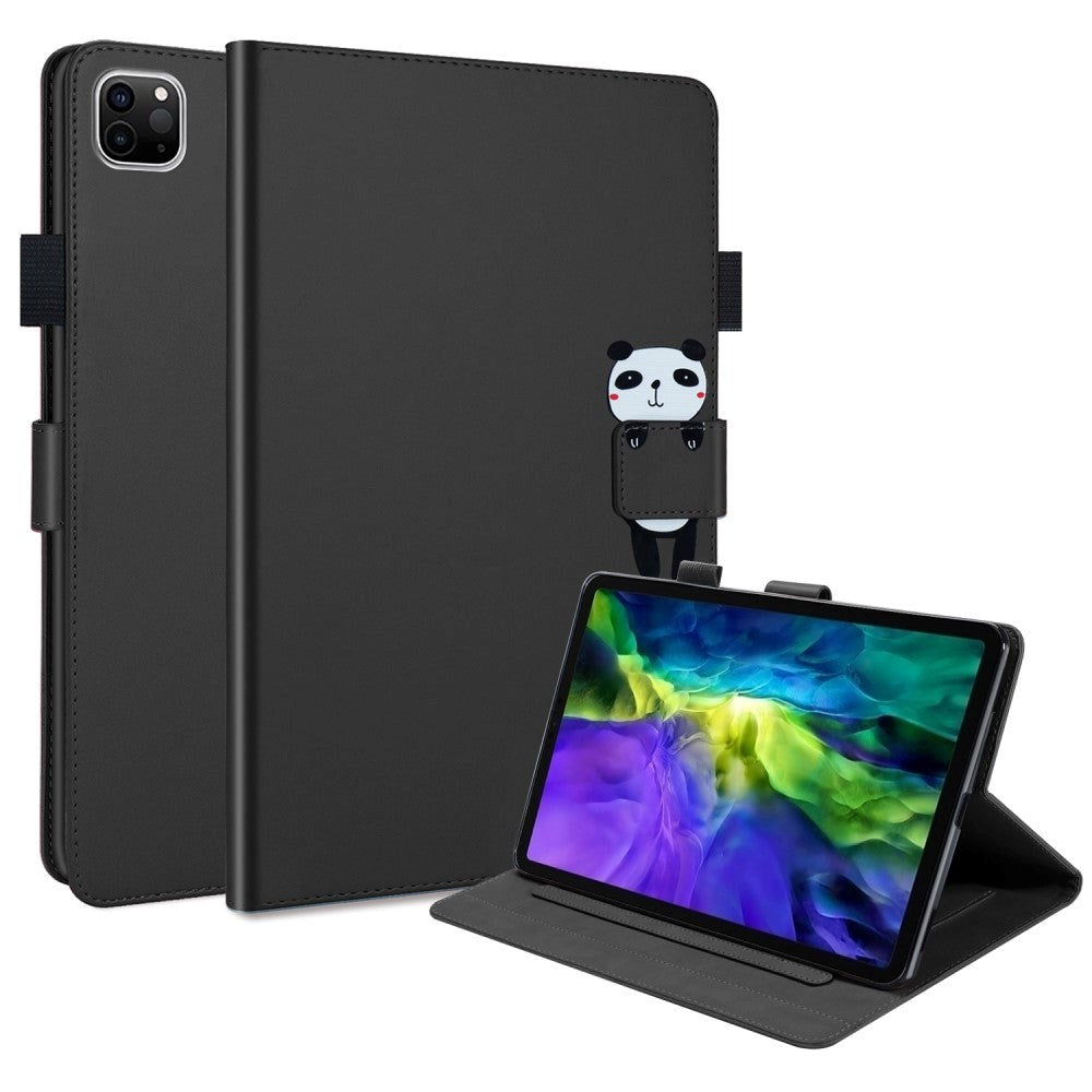 iPad Pro 11" ( 2022 / 2021 / 2020) Læder Cover m. Dyremotiv - Sort
