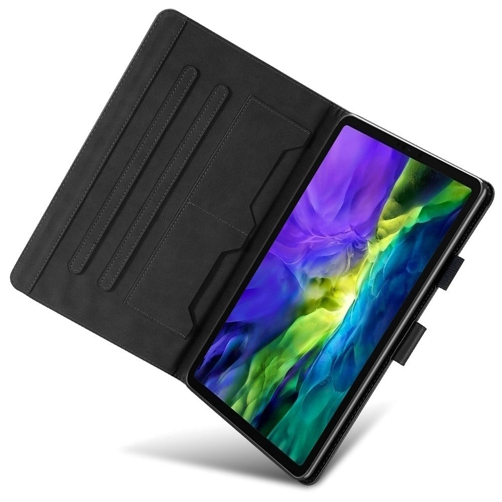 iPad Pro 11" ( 2022 / 2021 / 2020) Læder Cover m. Dyremotiv - Sort