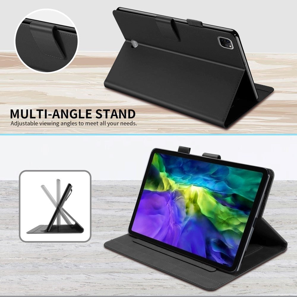 iPad Pro 11" ( 2022 / 2021 / 2020) Læder Cover m. Dyremotiv - Sort