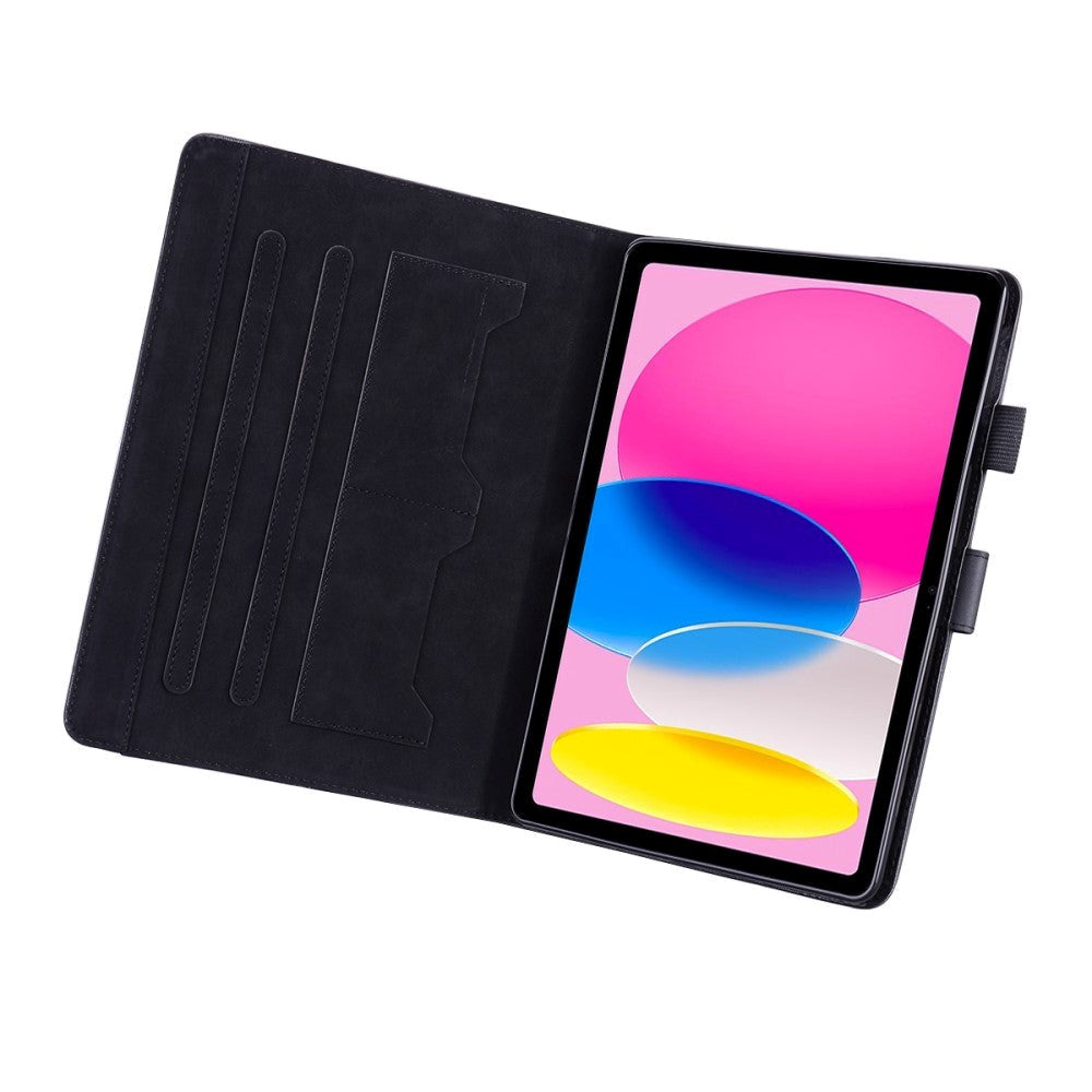 iPad 11" (2025) / iPad 10.9" (2024/2022) Læder Cover m. Dyremotiv - Sort