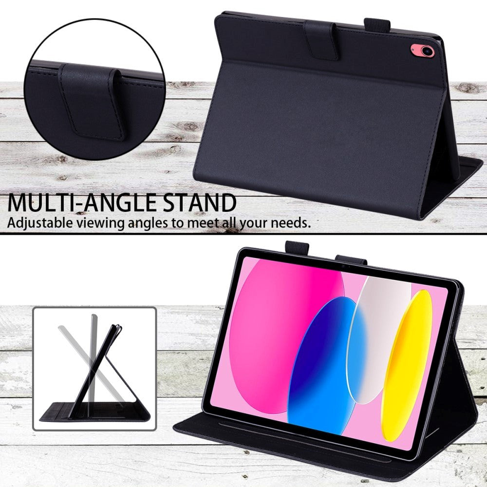 iPad 11" (2025) / iPad 10.9" (2024/2022) Læder Cover m. Dyremotiv - Sort