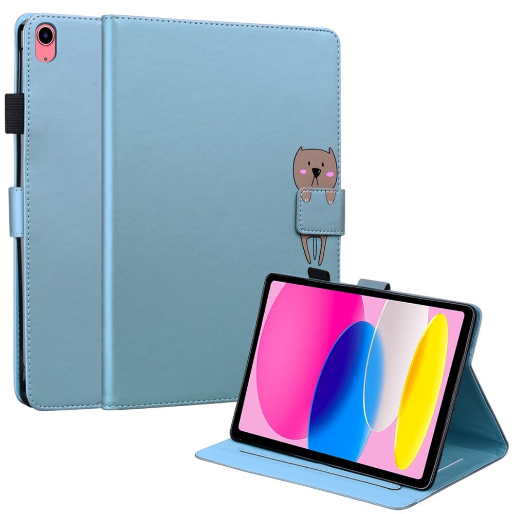 iPad 11" (2025) / iPad 10.9" (2024/2022) Læder Cover m. Dyremotiv - Blå
