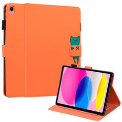 iPad 11" (2025) / iPad 10.9" (2024/2022) Læder Cover m. Dyremotiv - Orange