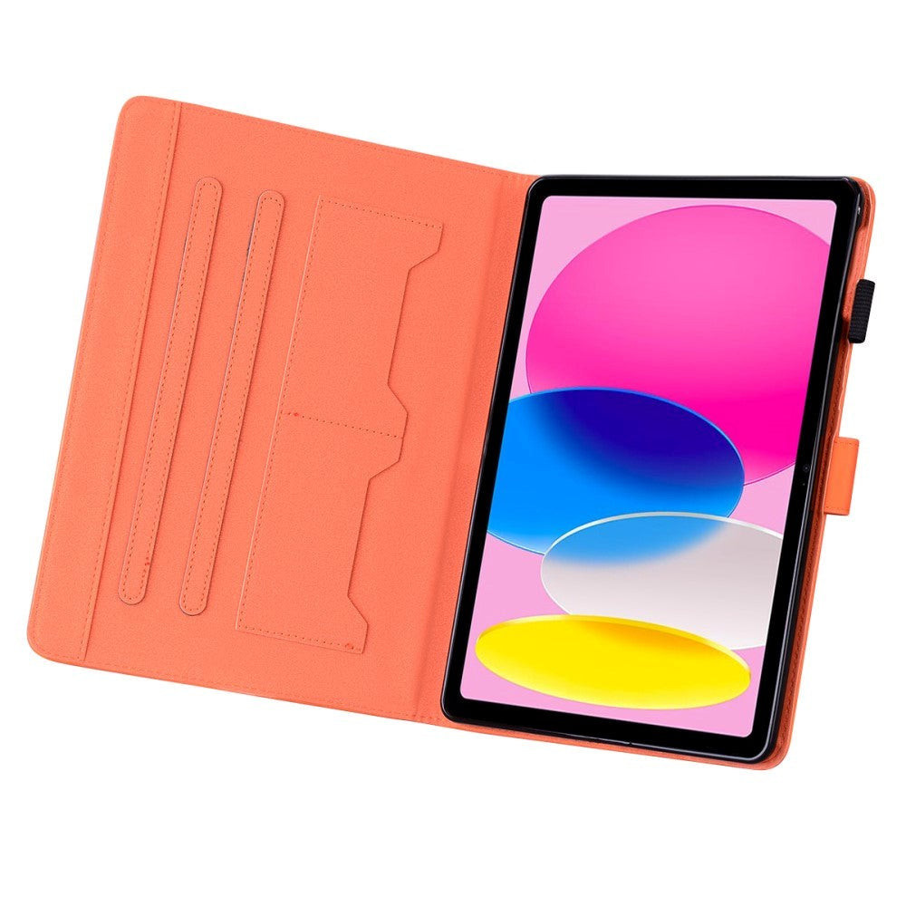 iPad 11" (2025) / iPad 10.9" (2024/2022) Læder Cover m. Dyremotiv - Orange