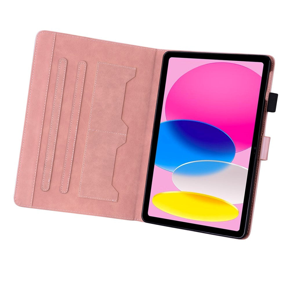 iPad 11" (2025) / iPad 10.9" (2024/2022) Læder Cover m. Dyremotiv - Lyserød