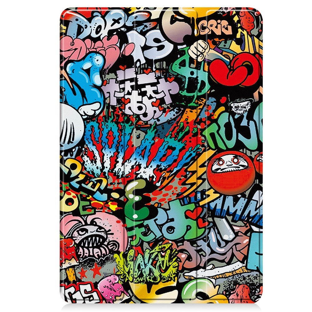 EIDERWOOD Xiaomi Pad 6S Pro Tri-Fold Kunstlæder Cover m. Vågeblus Funktion - Graffiti
