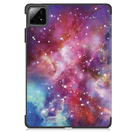 EIDERWOOD Xiaomi Pad 6S Pro Tri-Fold Kunstlæder Cover m. Vågeblus Funktion - Galakse