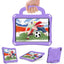 EIDERWOOD iPad Air 10.9" (2022 / 2020) / Pro 11" (2024-2018) Børne Cover m. Ståfunktion & Håndtag - Fodbold - Lilla