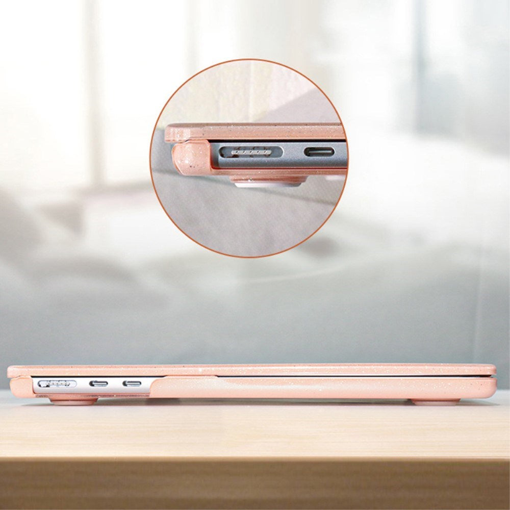 MacBook Air 13" M5/M4/M3/M2 (2026-2022) Hårdt Plast Cover med Glitrende Design - Lilla