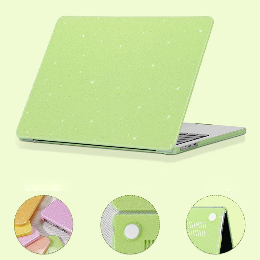 MacBook Air 15" M5/M4/M3/M2 (2026-2023) Hård Plastik Cover m. Glitter Design - Lilla