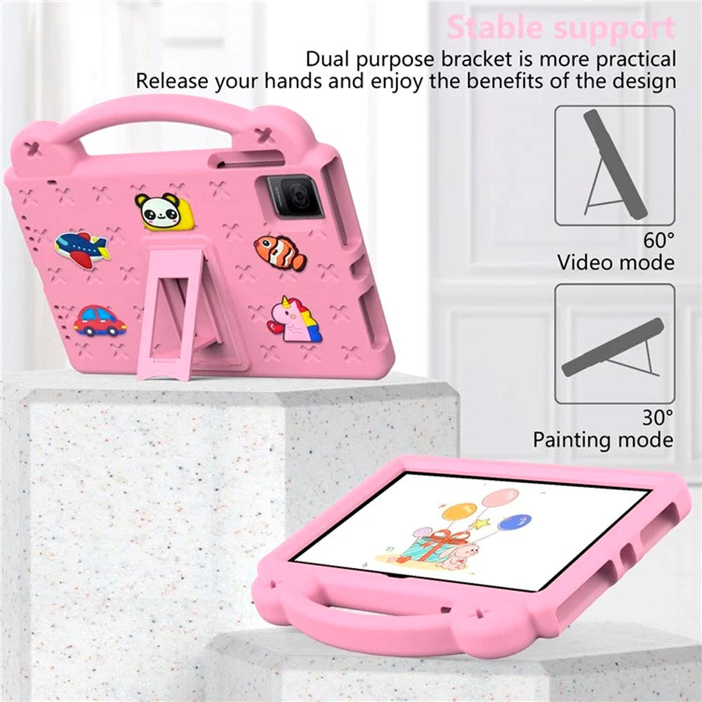 EIDERWOOD TCL Tab 10 Gen 2 / T-Mobile REVVL TAB Børne Cover m. Kickstand & Håndholder - Pink
