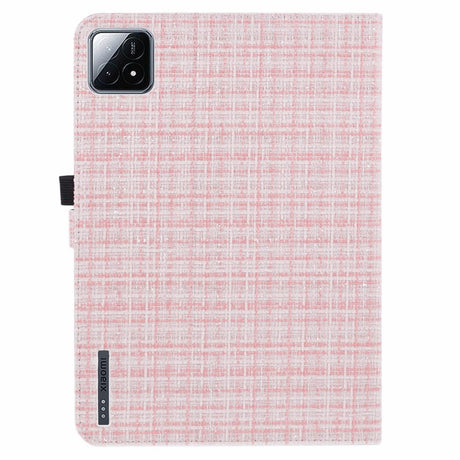 EIDERWOOD Xiaomi Pad 6S Pro Stofbetrukket Læder Cover m. Ståfunktion - Lyserød