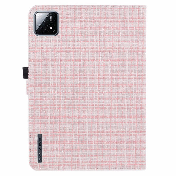 EIDERWOOD Xiaomi Pad 6S Pro Stofbetrukket Læder Cover m. Ståfunktion - Lyserød