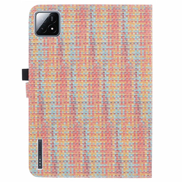 EIDERWOOD Xiaomi Pad 6S Pro Stofbetrukket Læder Cover m. Ståfunktion - Regnbue
