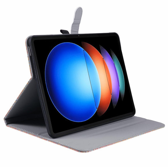 EIDERWOOD Xiaomi Pad 6S Pro Stofbetrukket Læder Cover m. Ståfunktion - Regnbue
