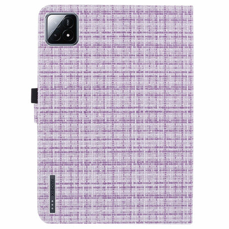 EIDERWOOD Xiaomi Pad 6S Pro Stofbetrukket Læder Cover m. Ståfunktion - Lilla