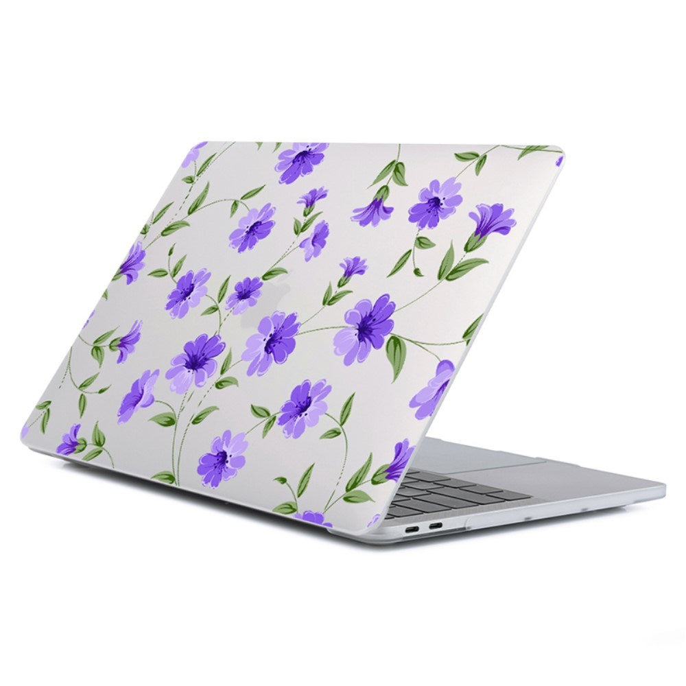 MacBook Pro 14 M5/M4/M3/M2/M1 (2026-2021) Hårdt Plastik Cover - Lilla Blomster